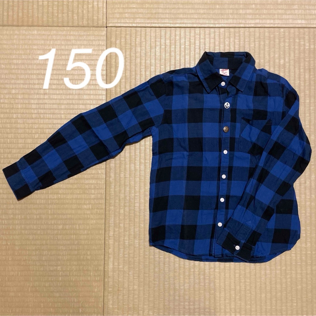 薄めのネルシャツ　150 キッズ/ベビー/マタニティのキッズ服男の子用(90cm~)(Tシャツ/カットソー)の商品写真