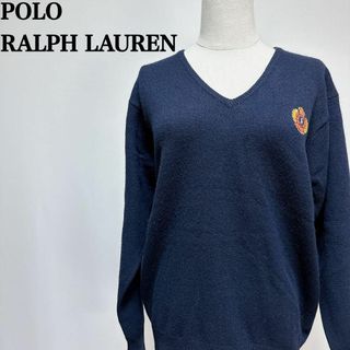 ポロラルフローレン(POLO RALPH LAUREN)のポロラルフローレン エンブレム 刺繍 ポロスポーツ ロゴ 毛100% ML(ニット/セーター)