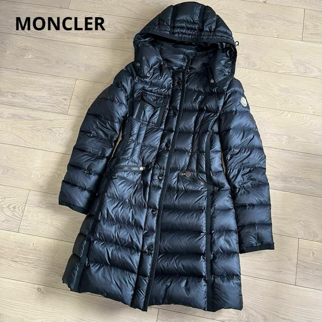 MONCLER(モンクレール)のモンクレール　ダウンコート　HERMINE　エルミンヌ　ブラック　黒　００サイズ レディースのジャケット/アウター(ダウンジャケット)の商品写真