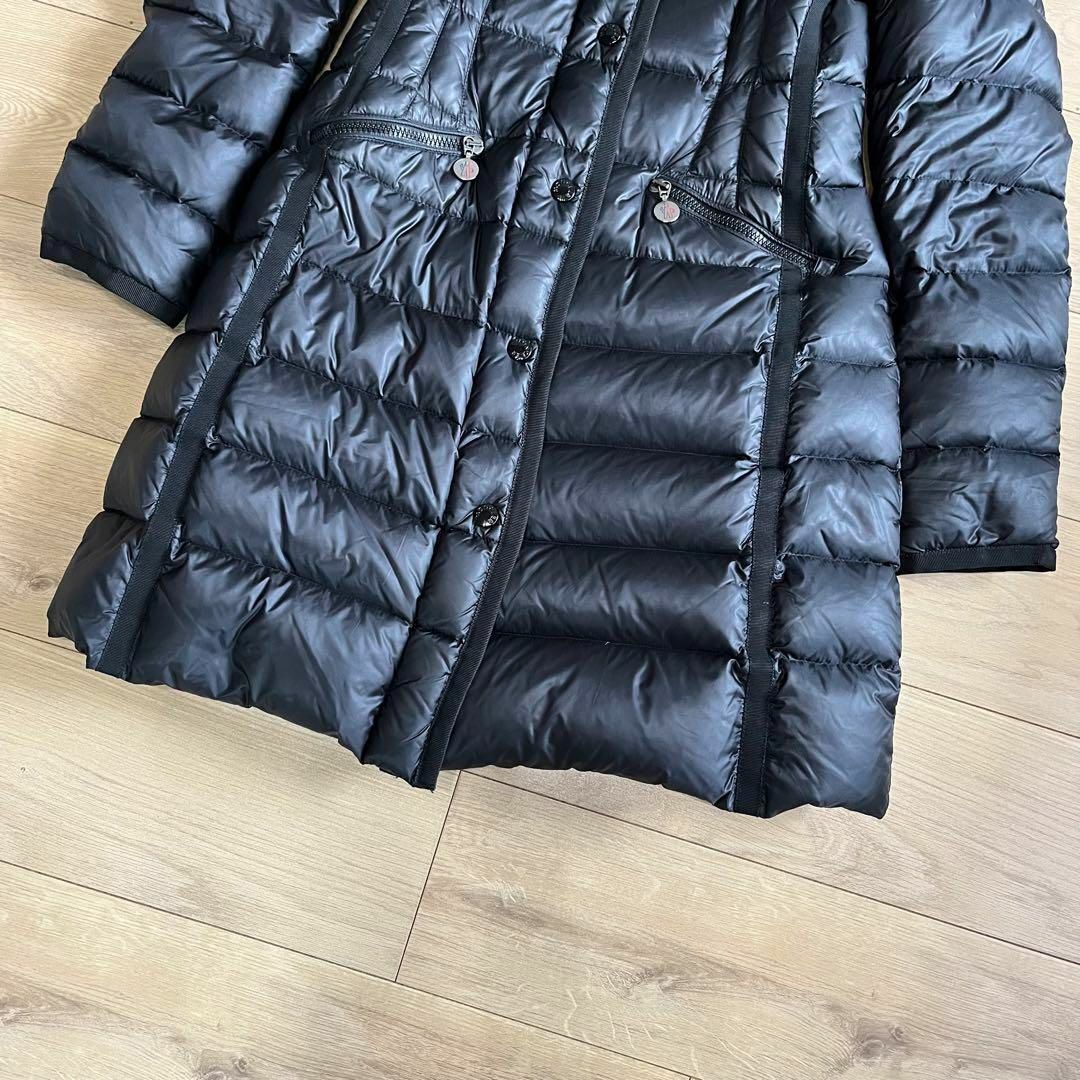 MONCLER(モンクレール)のモンクレール　ダウンコート　HERMINE　エルミンヌ　ブラック　黒　００サイズ レディースのジャケット/アウター(ダウンジャケット)の商品写真