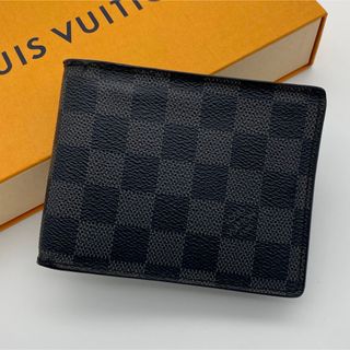 ルイヴィトン(LOUIS VUITTON)の【美品】ルイヴィトン◆ポルトフォイユ フロリン◆ダミエ グラフィット◆折り財布(財布)