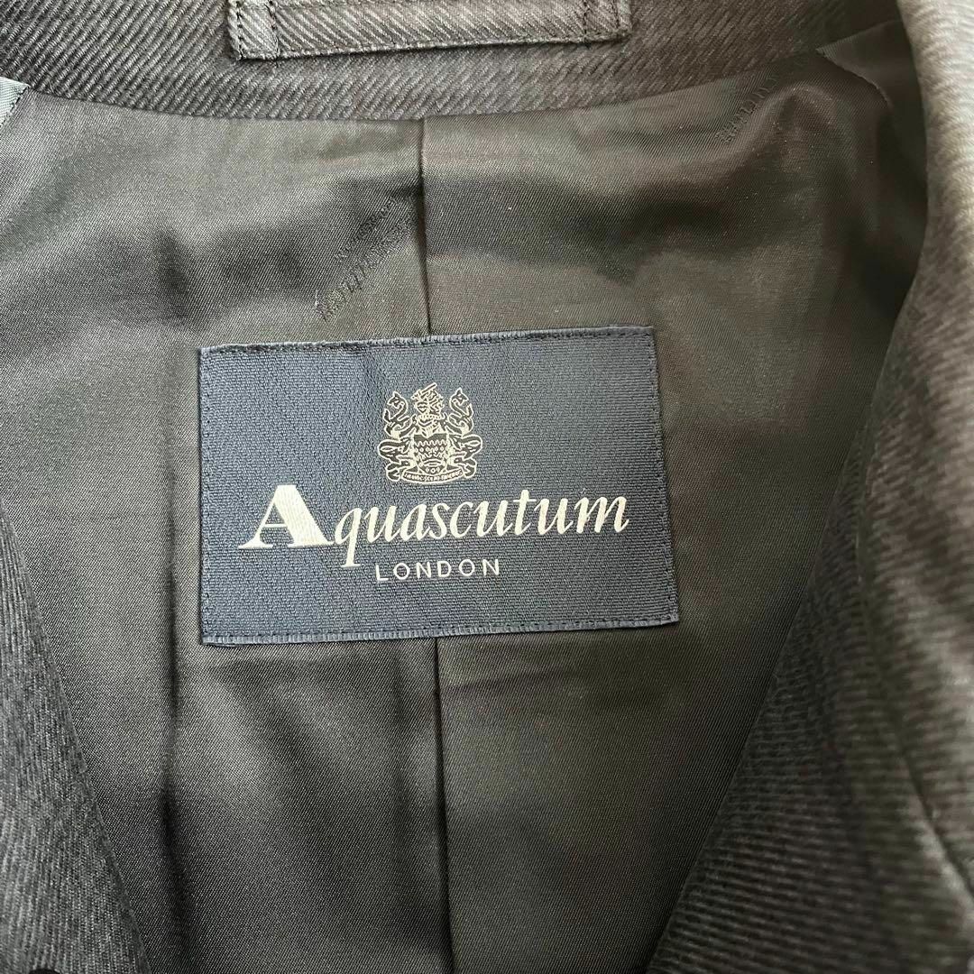 AQUA SCUTUM(アクアスキュータム)のアクアスキュータム　千鳥格子柄　ベルト付き　ステンカラーコート　ロング丈　34 メンズのジャケット/アウター(ステンカラーコート)の商品写真