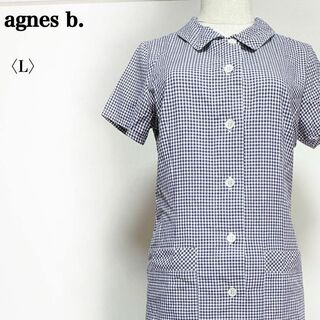 agnes b. - アニエスべー ギンガムチェック シャツワンピース ポケット付き 42L 日本製