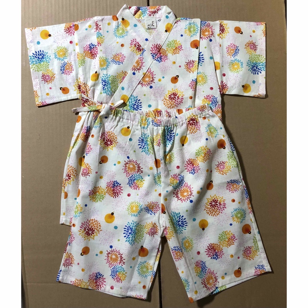 日本製ホタル柄甚平　１００cm キッズ/ベビー/マタニティのキッズ服女の子用(90cm~)(甚平/浴衣)の商品写真