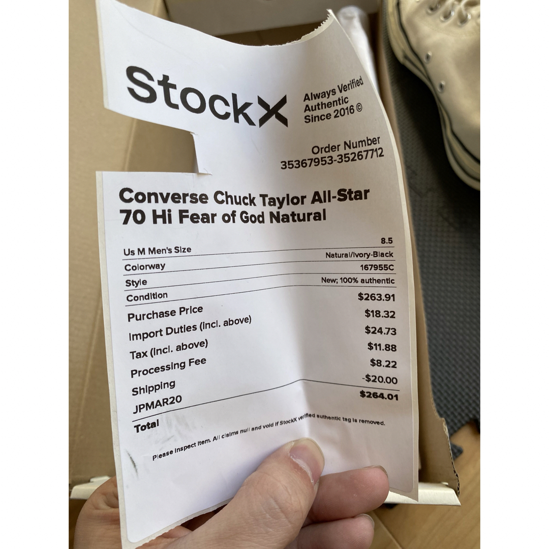 FEAR OF GOD(フィアオブゴッド)のCONVERSE CT70 FOG 27cm メンズの靴/シューズ(スニーカー)の商品写真