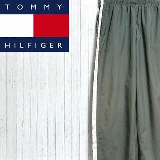 TOMMY HILFIGER - トミーヒルフィガー　90s フラッグタグ　ナイロンパンツ　刺繍ロゴ　ジャージ　S
