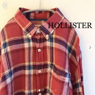 ホリスター(Hollister)のHOLLISTER チェックシャツ リネン　Mサイズ ホリスター(シャツ)