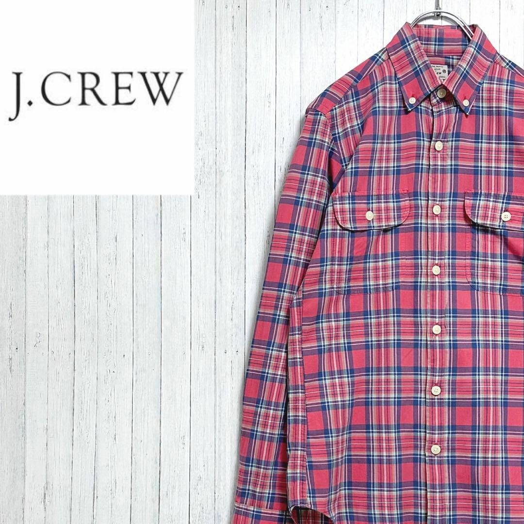 J.Crew(ジェイクルー)のジェイクルー　長袖ボタンダウンシャツ　チェック柄　ダブルポケット　胸ポケ　XS メンズのトップス(シャツ)の商品写真