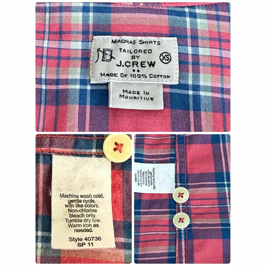 J.Crew(ジェイクルー)のジェイクルー　長袖ボタンダウンシャツ　チェック柄　ダブルポケット　胸ポケ　XS メンズのトップス(シャツ)の商品写真