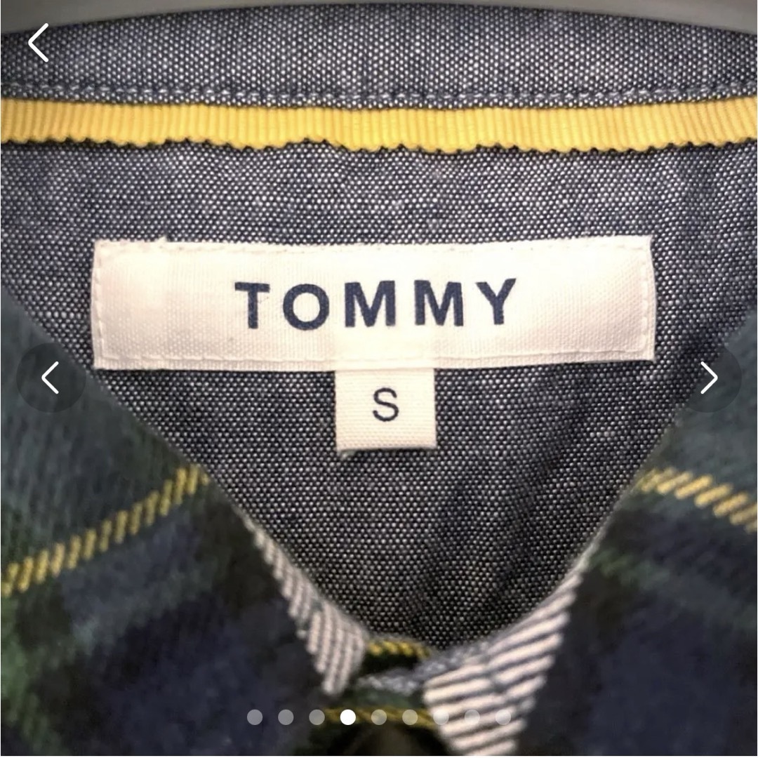 TOMMY(トミー)のTOMMY チェックワンピース　ロングシャツ　長袖　Sサイズ　トミー レディースのトップス(シャツ/ブラウス(長袖/七分))の商品写真