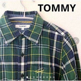 トミー(TOMMY)のTOMMY チェックワンピース　ロングシャツ　長袖　Sサイズ　トミー(シャツ/ブラウス(長袖/七分))