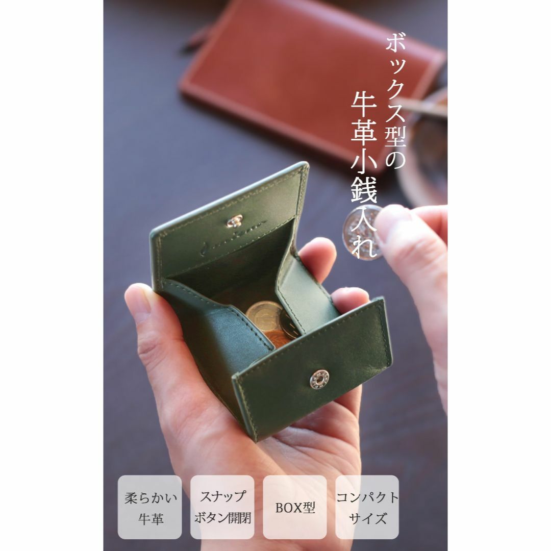 【色:パープル】[mieno] コインケース 小銭入れ メンズ 小さい 本革 ミ メンズのバッグ(その他)の商品写真