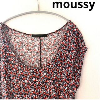 マウジー(moussy)のmoussy 花柄　ノースリーブ　オールインワン　レーヨン　フリーサイズ(その他)