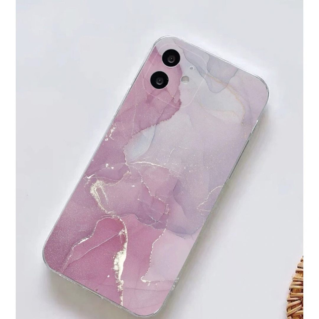スマホケース iPhone13 大理石 パープル 紫 シンプル 可愛い スマホ/家電/カメラのスマホアクセサリー(iPhoneケース)の商品写真
