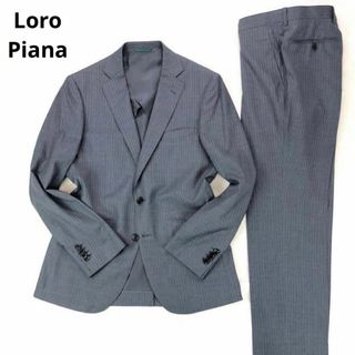 ロロピアーナ(LORO PIANA)のロロピアーナ生地　グレー　ストライプ　セットアップスーツ　背抜き　サマースーツ(その他)