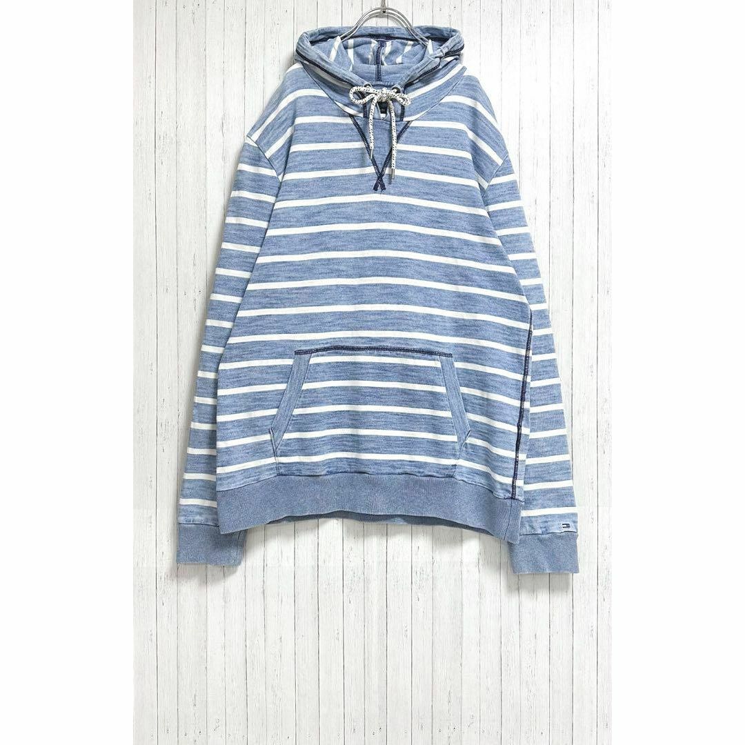 TOMMY HILFIGER(トミーヒルフィガー)のトミーヒルフィガー　パーカー　スウェット　ビッグシルエット　ボーダー　XXL メンズのトップス(パーカー)の商品写真