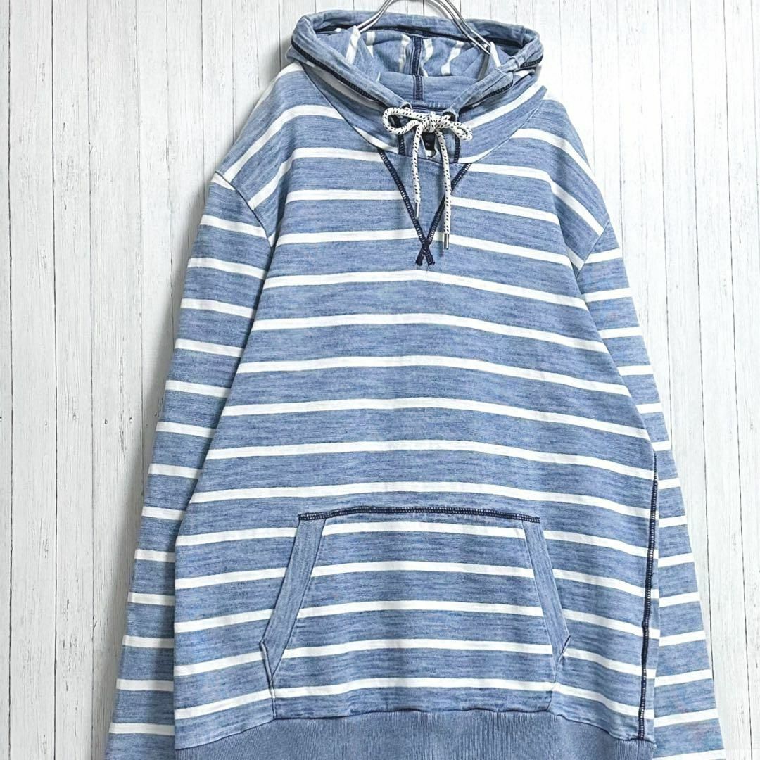 TOMMY HILFIGER(トミーヒルフィガー)のトミーヒルフィガー　パーカー　スウェット　ビッグシルエット　ボーダー　XXL メンズのトップス(パーカー)の商品写真