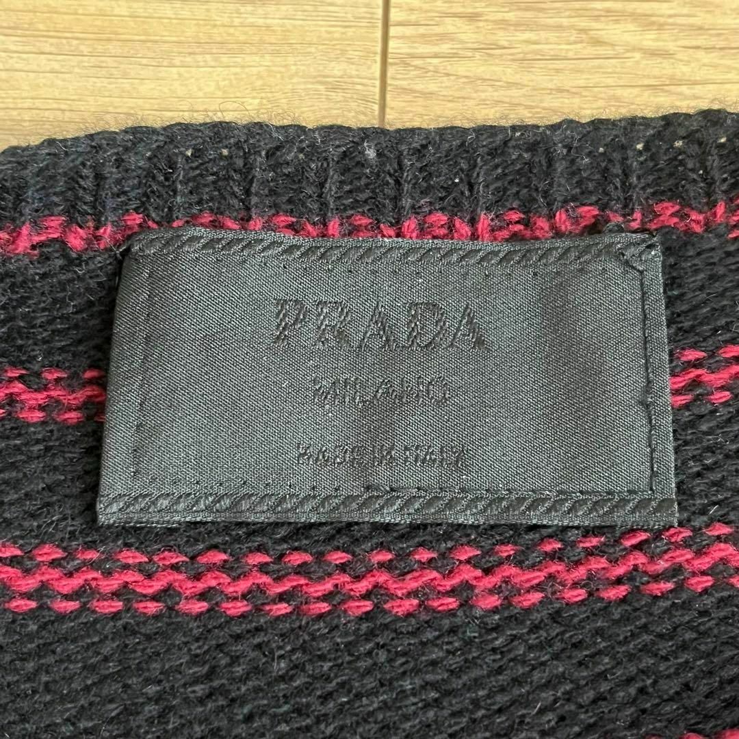 PRADA(プラダ)のプラダ　レーシングカー　クルーネックニット　ウールカシミヤ　42サイズ　ボーダー レディースのトップス(ニット/セーター)の商品写真