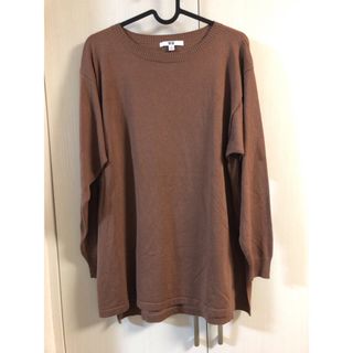 ユニクロ(UNIQLO)のUNIQLO カットソー　Mサイズ　ブラウン(Tシャツ/カットソー(七分/長袖))