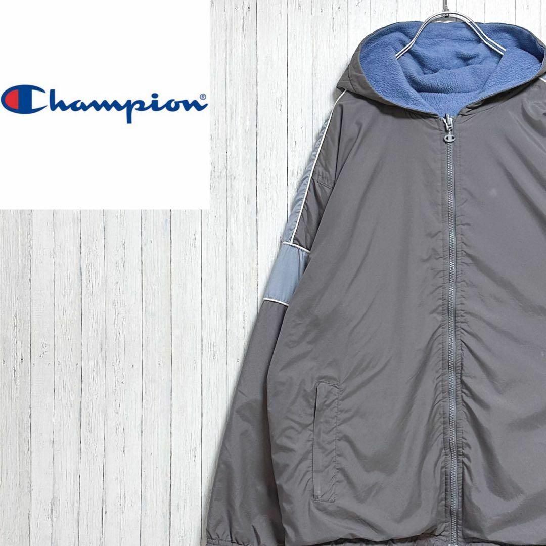 Champion(チャンピオン)のチャンピオン　リバーシブル　ジップアップジャケット　刺繍ロゴ　パーカー　フリース その他のその他(その他)の商品写真