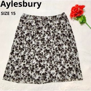 Aylesbury - 【極美品】Aylesbury ボタニカル柄 シフォン スカート 大きいサイズ