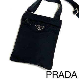 プラダ(PRADA)の【美品】PRADA プラダ　ミニショルダーバッグ　サコッシュ　黒(ショルダーバッグ)