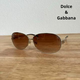 ドルチェアンドガッバーナ(DOLCE&GABBANA)のドルチェ&ガッバーナ　ゴールド × ブラウン　DGロゴ　サングラス　メガネ(サングラス/メガネ)