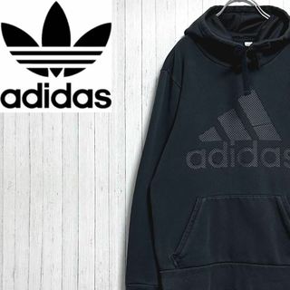 adidas - アディダス　パーカー　スウェット　ビッグロゴ　黒　ブラック　スポーツ