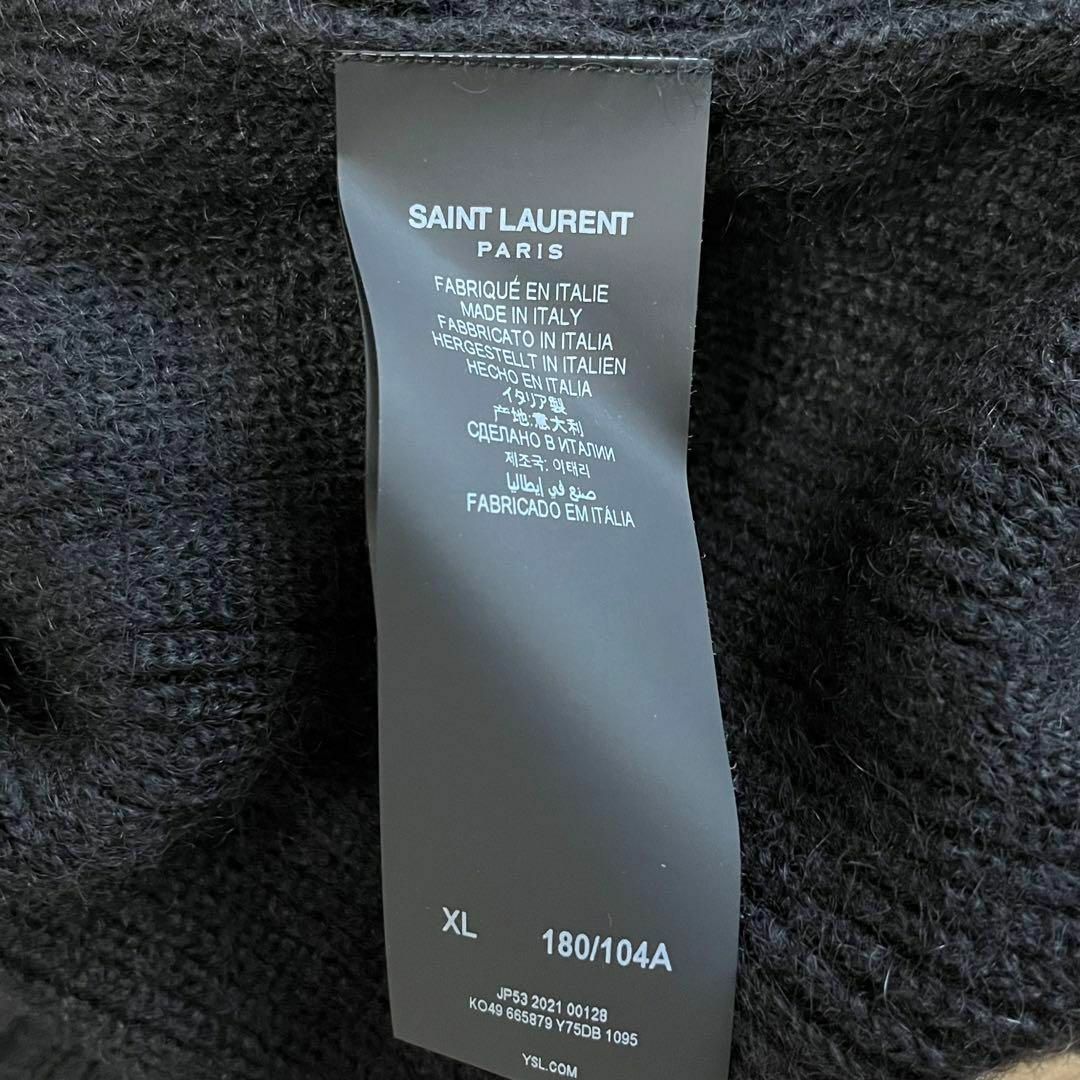 Saint Laurent(サンローラン)のサンローラン　モヘア混　ダイヤモンド柄　ニットセーター　モノトーン　XLサイズ メンズのトップス(ニット/セーター)の商品写真