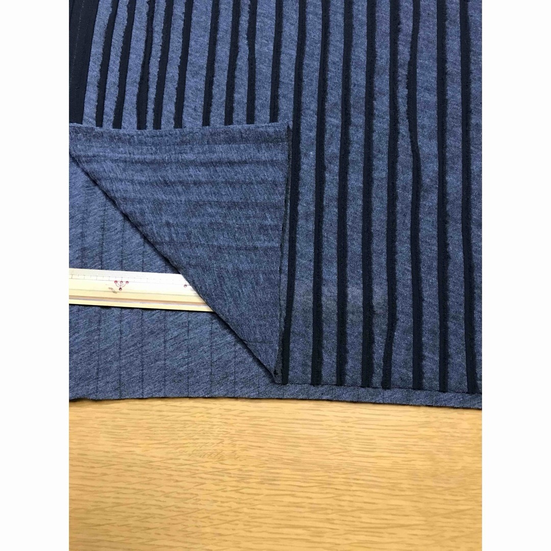 ニット生地　カットストライプジャガード　Y0193-1 ハンドメイドの素材/材料(生地/糸)の商品写真