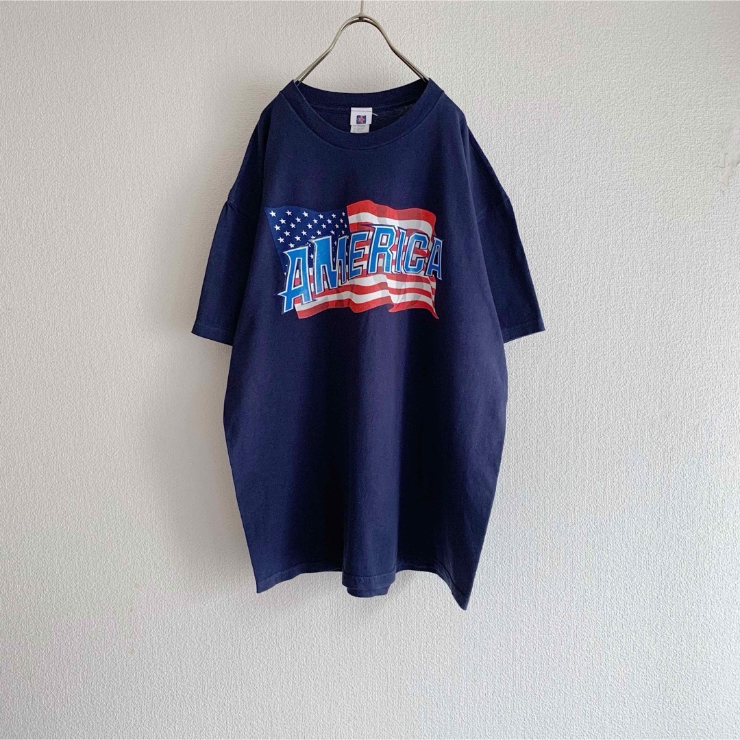 USA製 Graphic Design T-shirt / ビッグT ネイビー メンズのトップス(Tシャツ/カットソー(半袖/袖なし))の商品写真