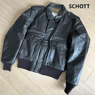 schott - ショット　ヴィンテージ　80's　フライトジャケット　レザーブルゾン　42サイズ