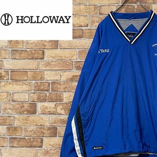 Holloway　ナイロンプルオーバー　刺繍ロゴ　ブルー　チーム　スポーツ　L(その他)