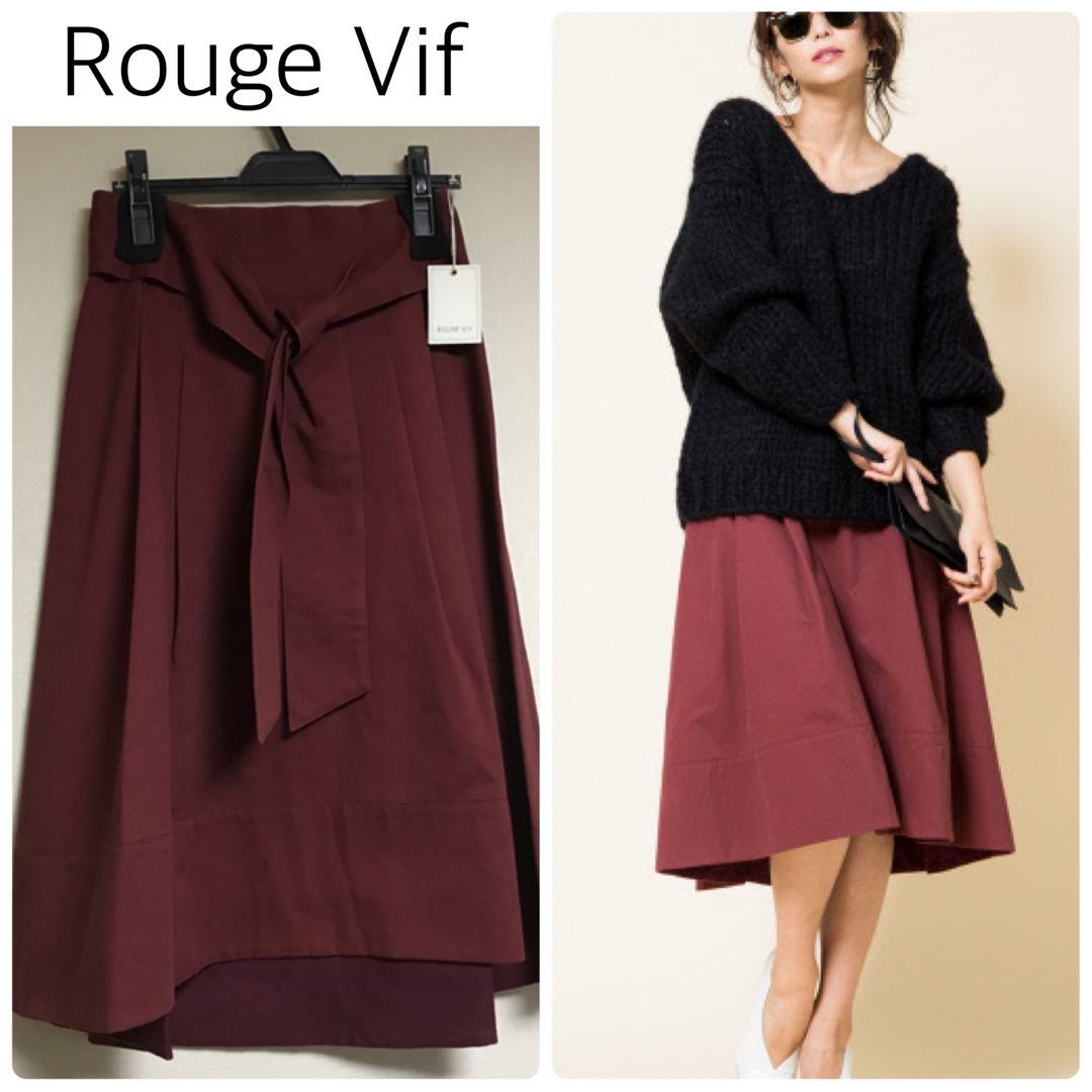 Rouge vif(ルージュヴィフ)の半額以下✿︎【新品タグ付】Rouge Vifチノタックスカート　サイズ38 レディースのスカート(ロングスカート)の商品写真