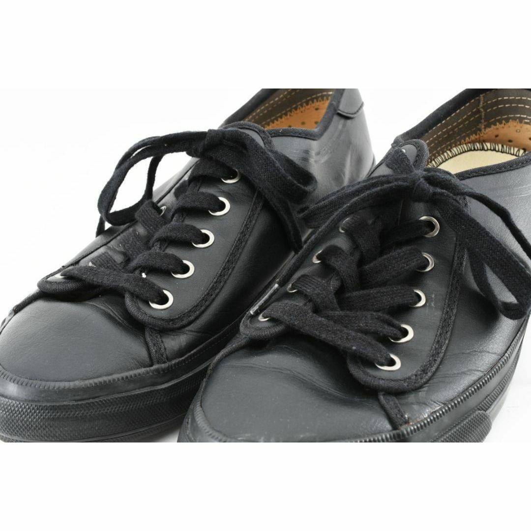STONE ISLAND(ストーンアイランド)のストーンアイランド　レザースニーカー　黒　ブラック　４０サイズ　ローカット メンズの靴/シューズ(スニーカー)の商品写真