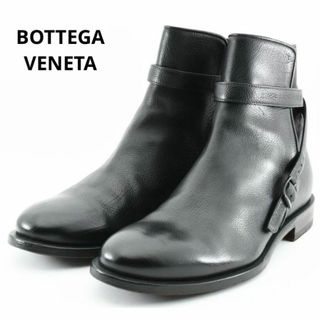 ボッテガヴェネタ(Bottega Veneta)のボッテガヴェネタ　シボ革　ブラック　エンジニアブーツ　ショートブーツ　４４サイズ(ブーツ)