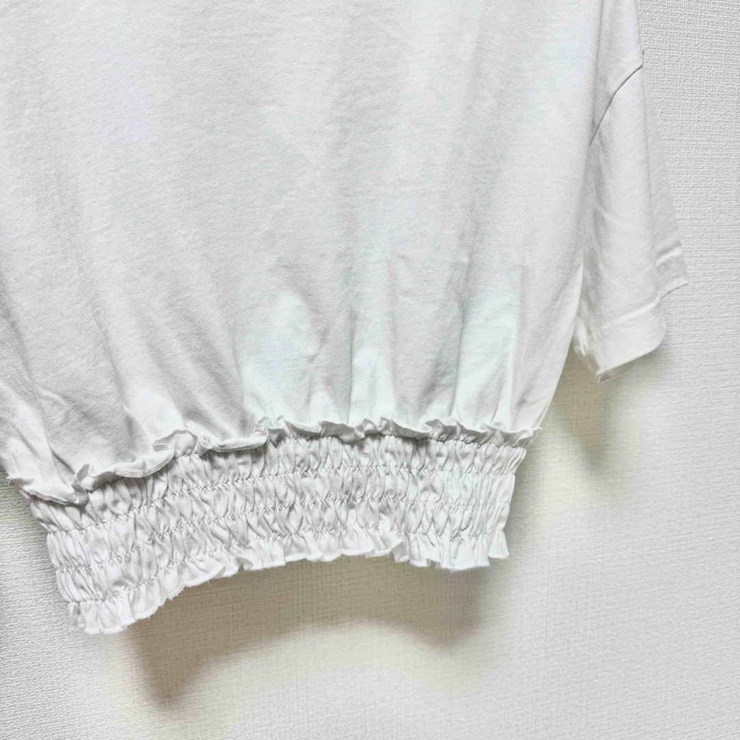 GU(ジーユー)のGU ウエスト シャーリング クロップドT (5分袖) レディースのトップス(Tシャツ(半袖/袖なし))の商品写真