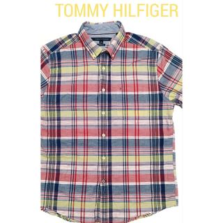 トミーヒルフィガー(TOMMY HILFIGER)の【美品】TOMMY HILFIGER(トミーヒルフィガー)メンズ半袖シャツ L(シャツ)