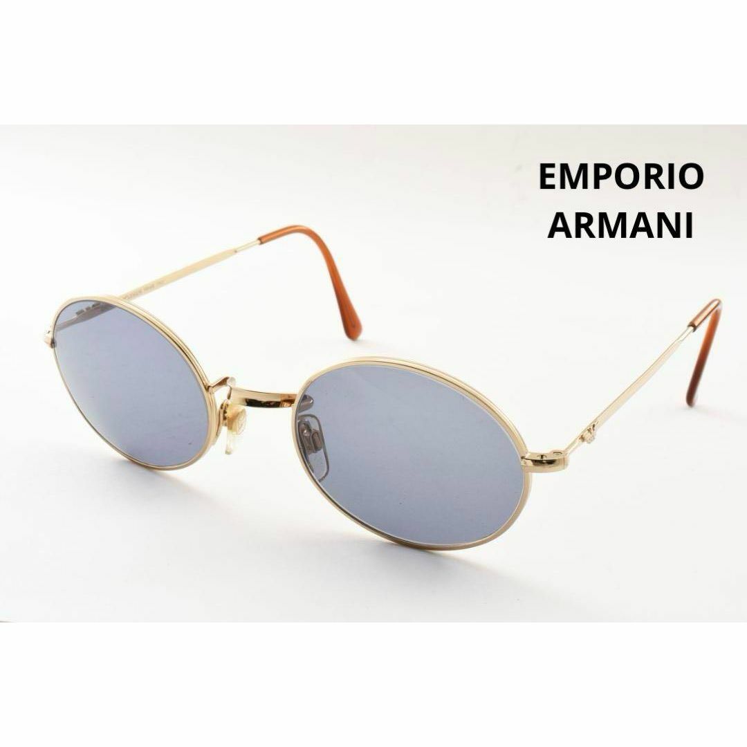 Emporio Armani(エンポリオアルマーニ)のエンポリオアルマーニ　サングラス　丸眼鏡　メガネ　ブルーレンズ　50◻︎22 メンズのファッション小物(サングラス/メガネ)の商品写真