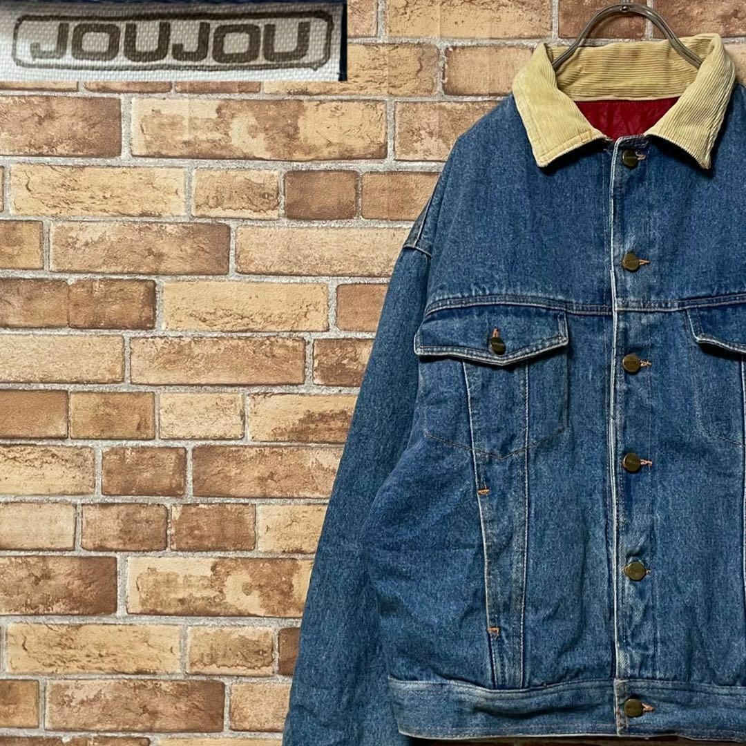 JOUJOU　リバーシブル　ヴィンテージ　デニムジャケット　襟コーデュロイ　S メンズのジャケット/アウター(Gジャン/デニムジャケット)の商品写真