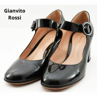 Gianvito Rossi - ジャンヴィトロッシ　メアリージェーン　エナメル　パンプス　黒　ブラック　36