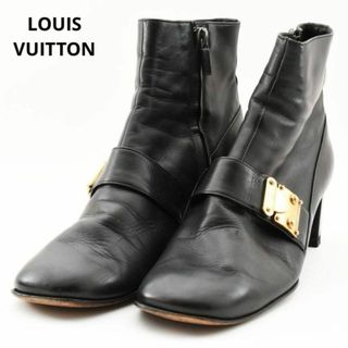 ルイヴィトン(LOUIS VUITTON)のルイヴィトン 金具　ショートブーツ　チャンキーヒール　ブラック　黒　36サイズ(ブーツ)