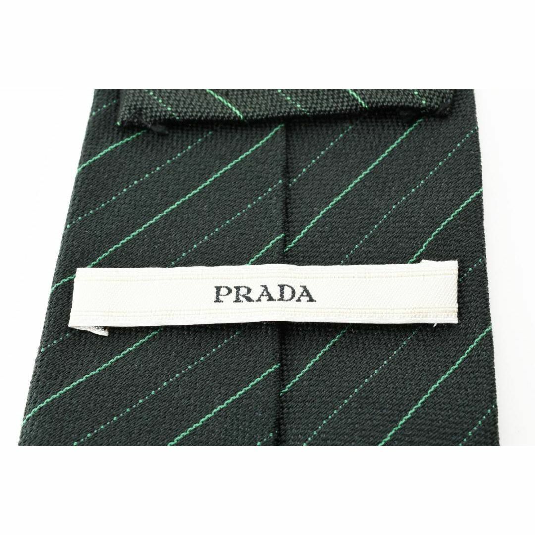 PRADA(プラダ)のPRADA　プラダ　グリーン　斜めストライプ　シルクネクタイ メンズのファッション小物(ネクタイ)の商品写真
