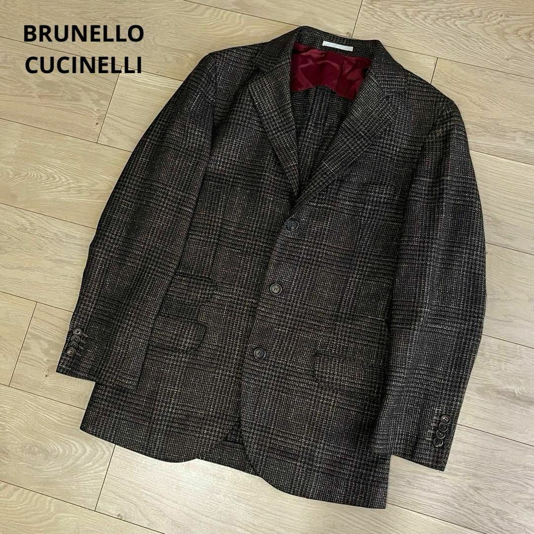 BRUNELLO CUCINELLI(ブルネロクチネリ)のブルネロクチネリ　シルクリネン混　アンコンジャケット　ブレザー　44サイズ メンズのジャケット/アウター(テーラードジャケット)の商品写真