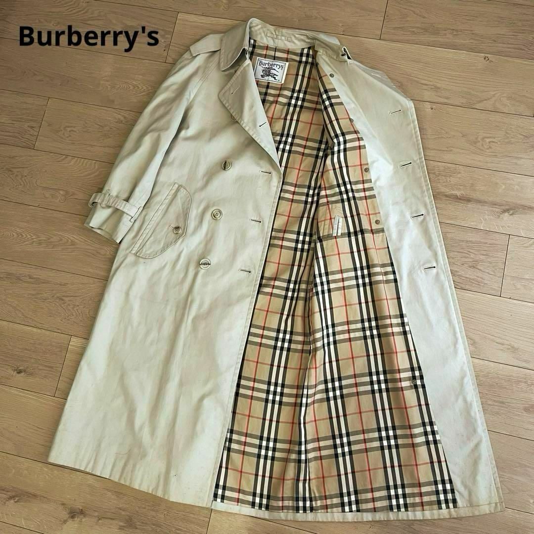 BURBERRY(バーバリー)のバーバリー　白タグ　トレンチコート　ロング丈　ノバチェック柄　9号　コットン レディースのジャケット/アウター(トレンチコート)の商品写真