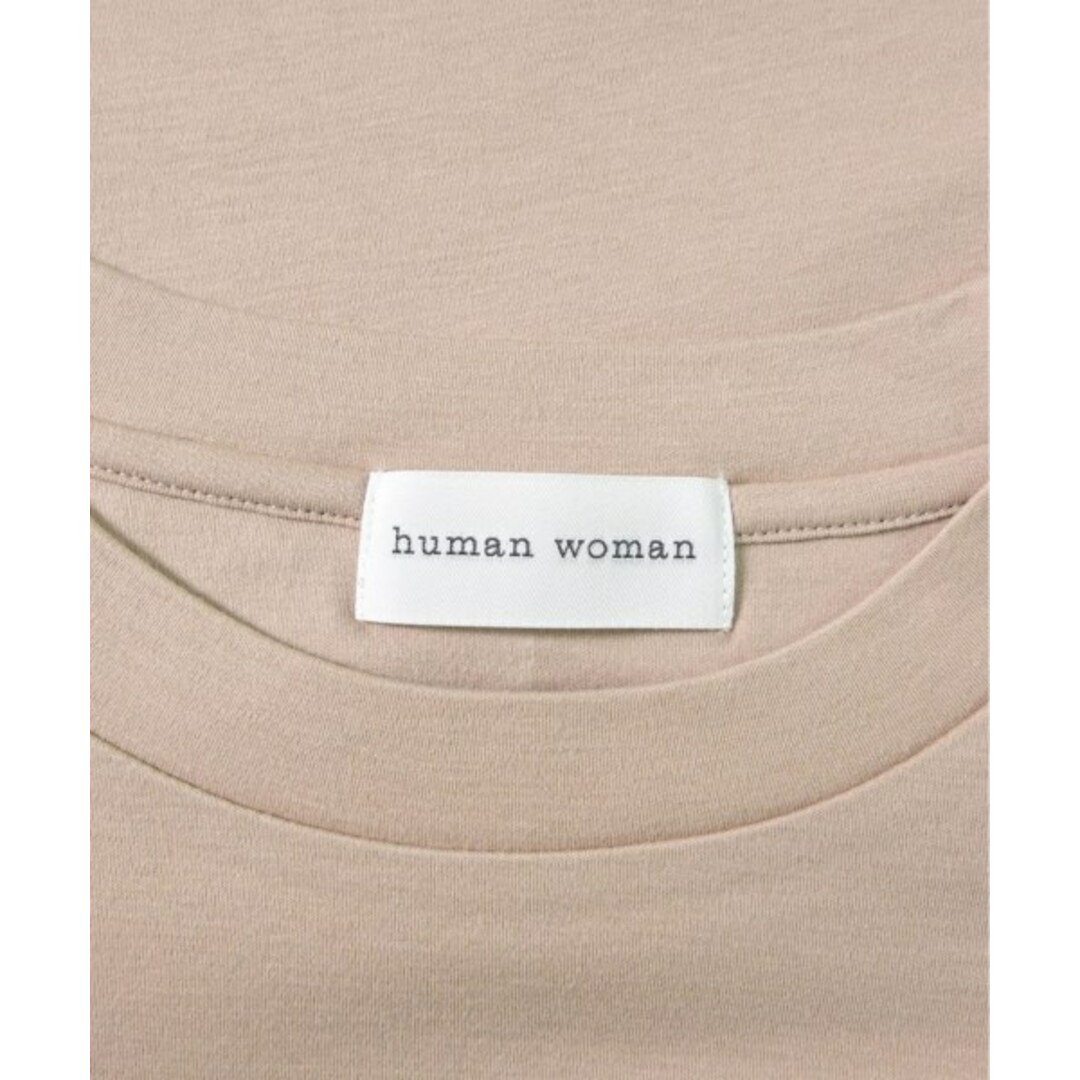 HUMAN WOMAN(ヒューマンウーマン)のHUMAN WOMAN ヒューマン　ウーマン Tシャツ・カットソー M ベージュ 【古着】【中古】 レディースのトップス(カットソー(半袖/袖なし))の商品写真