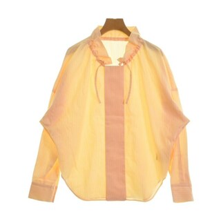 マカフィー(MACPHEE)のMACPHEE カジュアルシャツ 36(M位) オレンジx白(ストライプ) 【古着】【中古】(シャツ/ブラウス(長袖/七分))