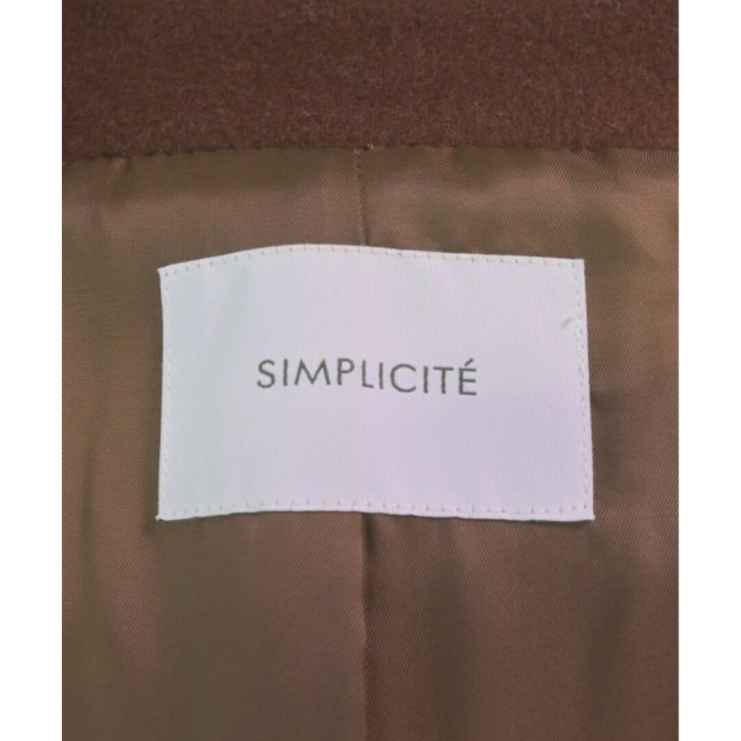 Simplicite(シンプリシテェ)のSimplicite シンプルシテ チェスターコート F 茶 【古着】【中古】 レディースのジャケット/アウター(チェスターコート)の商品写真