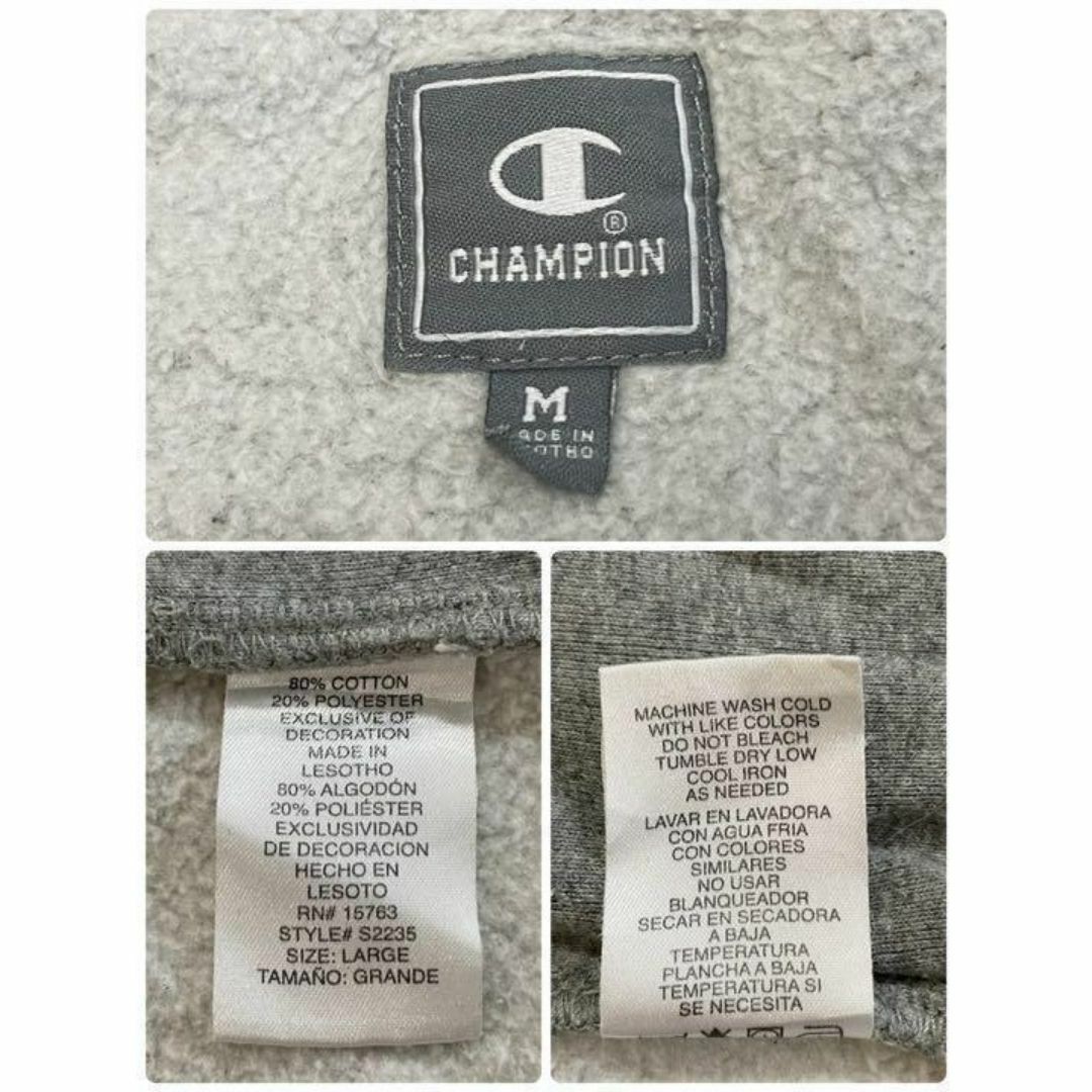 Champion(チャンピオン)のチャンピオン　パーカー　スウェット　ジップアップ　刺繍ロゴ　グレー　裏起毛　M メンズのトップス(パーカー)の商品写真