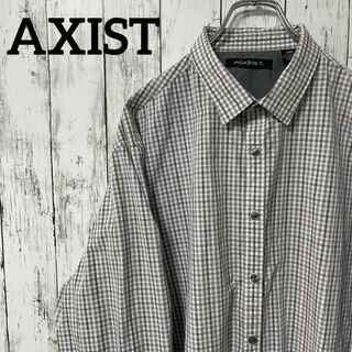 AXIST USA古着 ビッグサイズ チェック柄長袖シャツ 2XL グレー(シャツ)